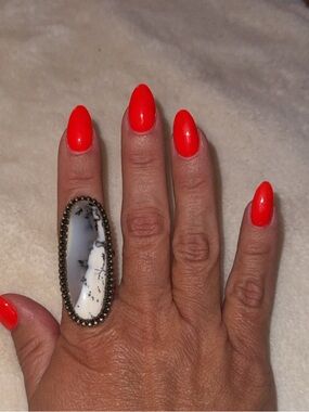 Goldie Lew Dendritic Opal Shelly Ring - Size 9